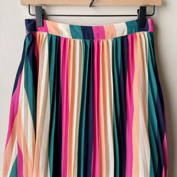 Gibson Colorful Striped Pleated Skirt - Picture 5 of 13